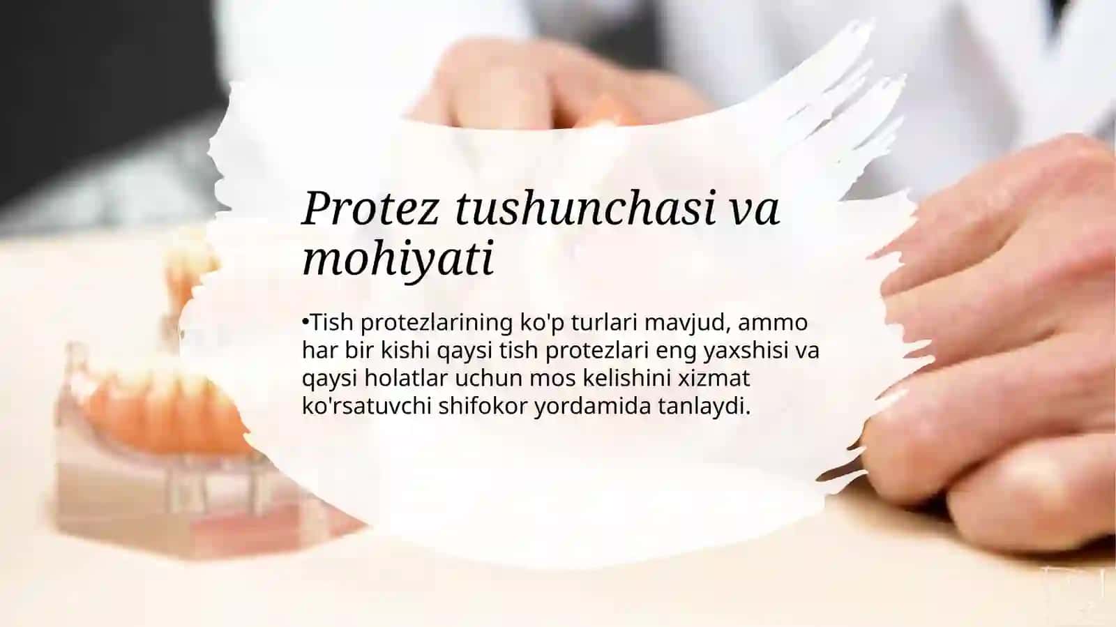 Protezlar va Og'izbo'shlig'itishlarining maxsustayyorlash 3