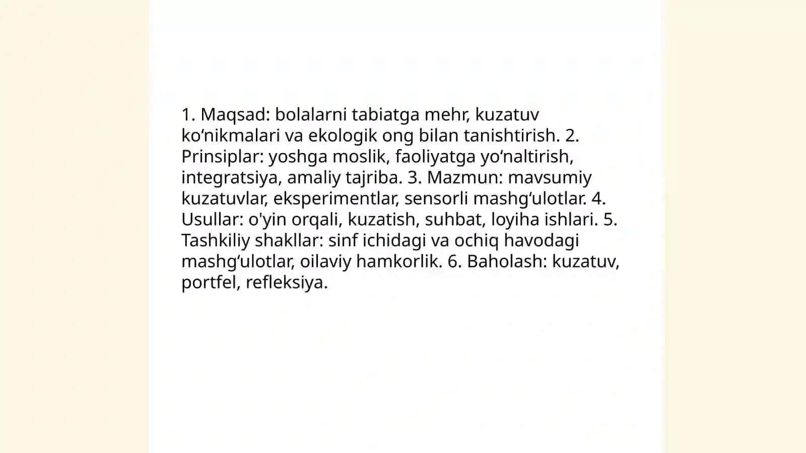 Tabiat bilan tanishtirishning metodik asoslari maktabgacha taʼlimda 3