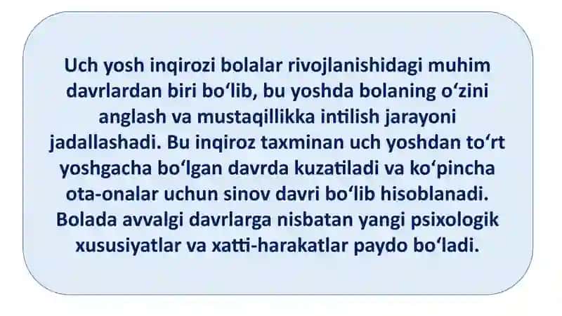 Uch Yosh Inqirozi: Bolani Tushunish va Yordam Berish 3