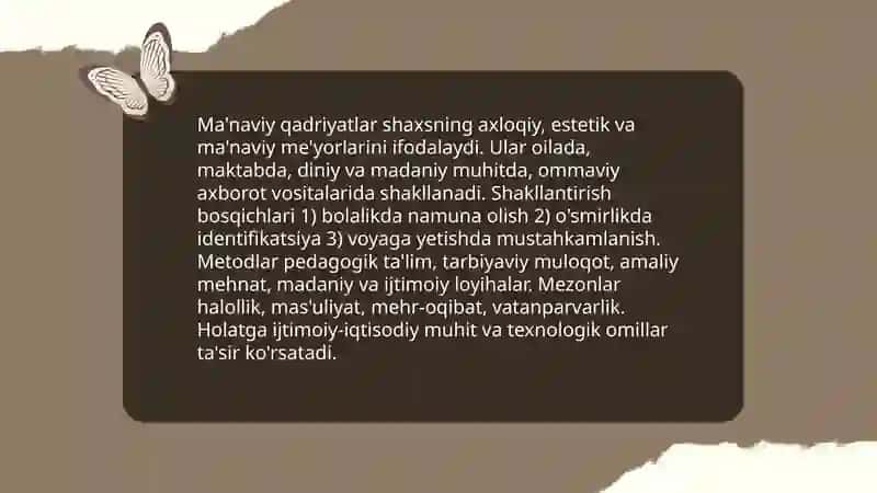 Ma'nviy va Axloqiy Tarbiya 3