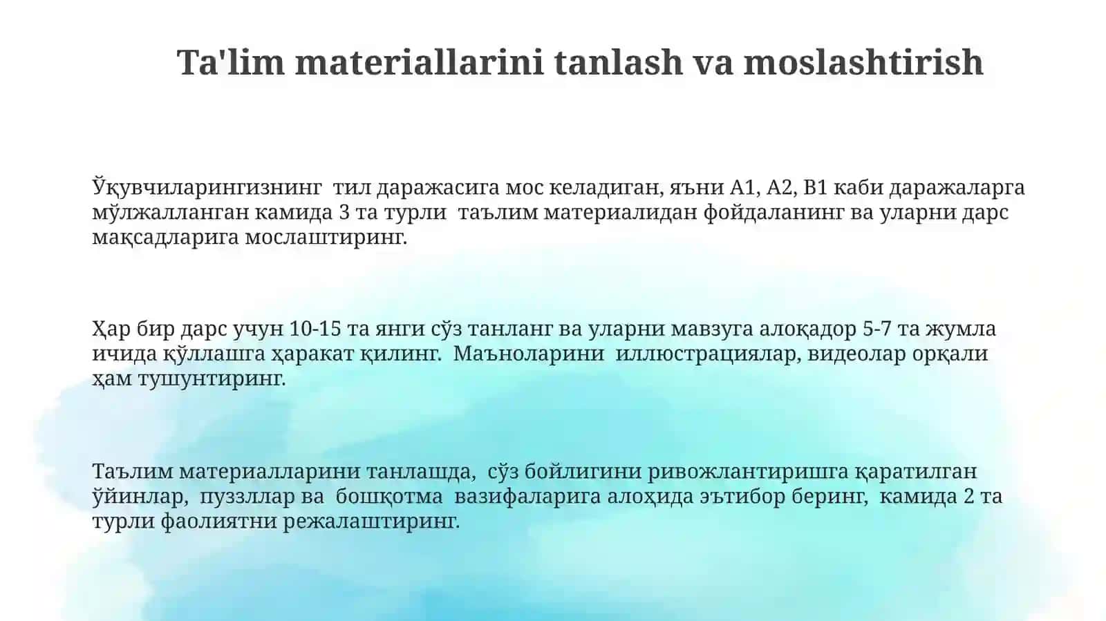 Óqish darslarida luğat ustida ishlash yóllari 3