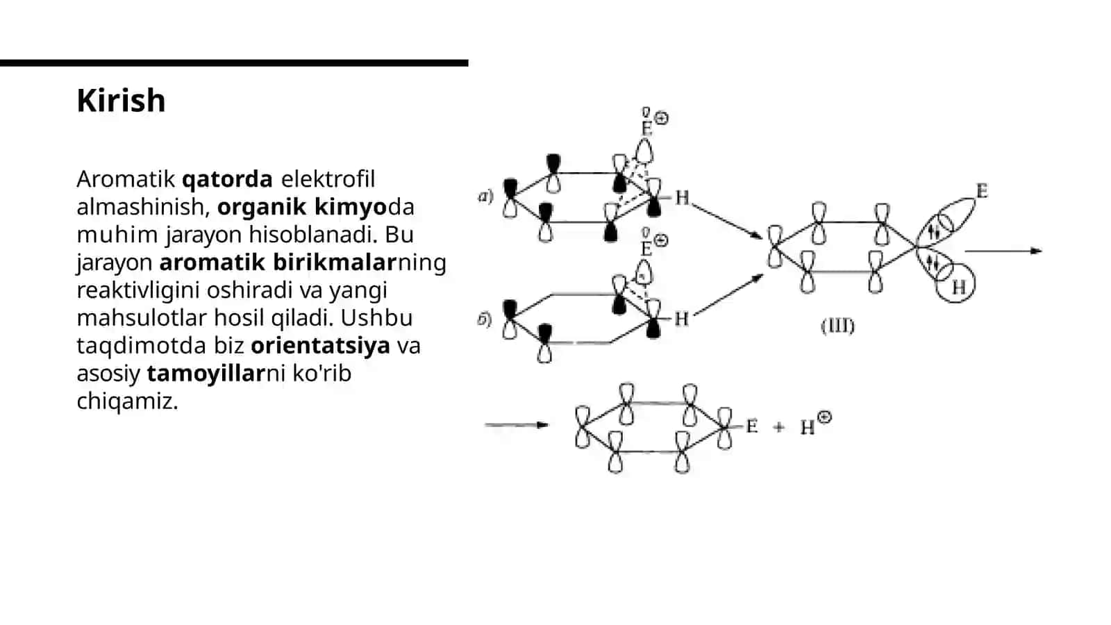 Aromatik qatordagi elektroﬁl almashinish 3