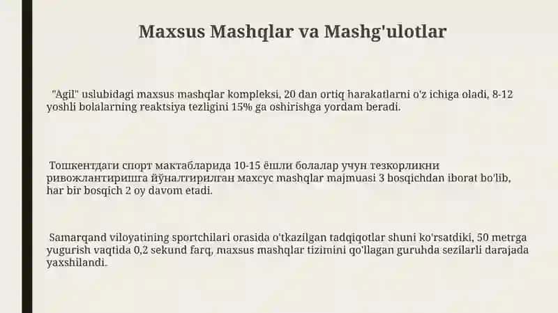 Tezlikni Rivojlantirish Metodikasi 3