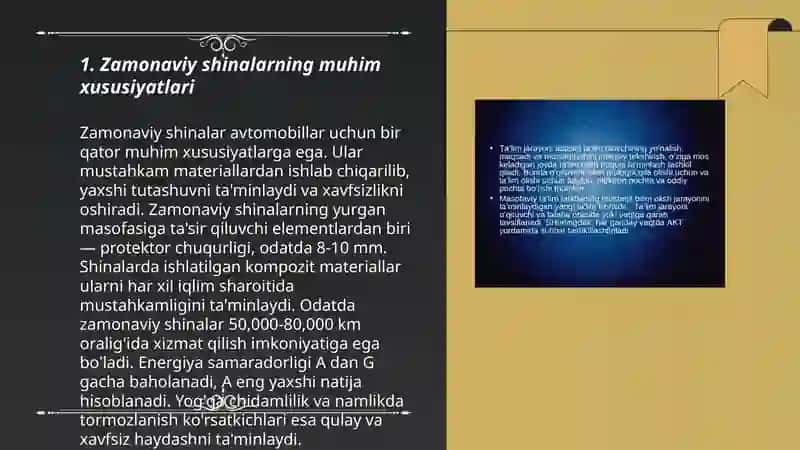 Zamonaviy shinalarning xususiyati 3