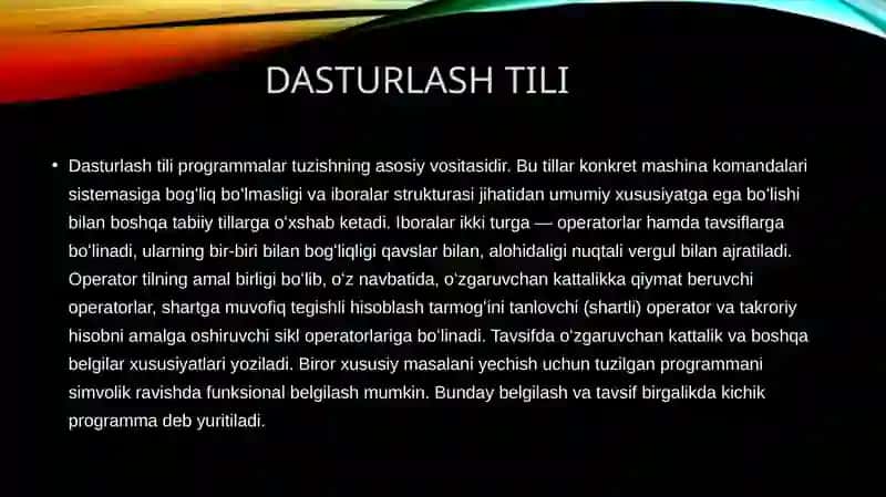 Dasturlash 3