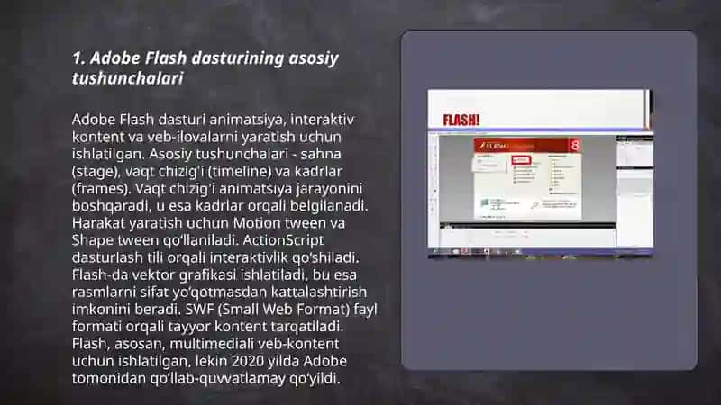 Adobe Flash dasturida ishlash 3