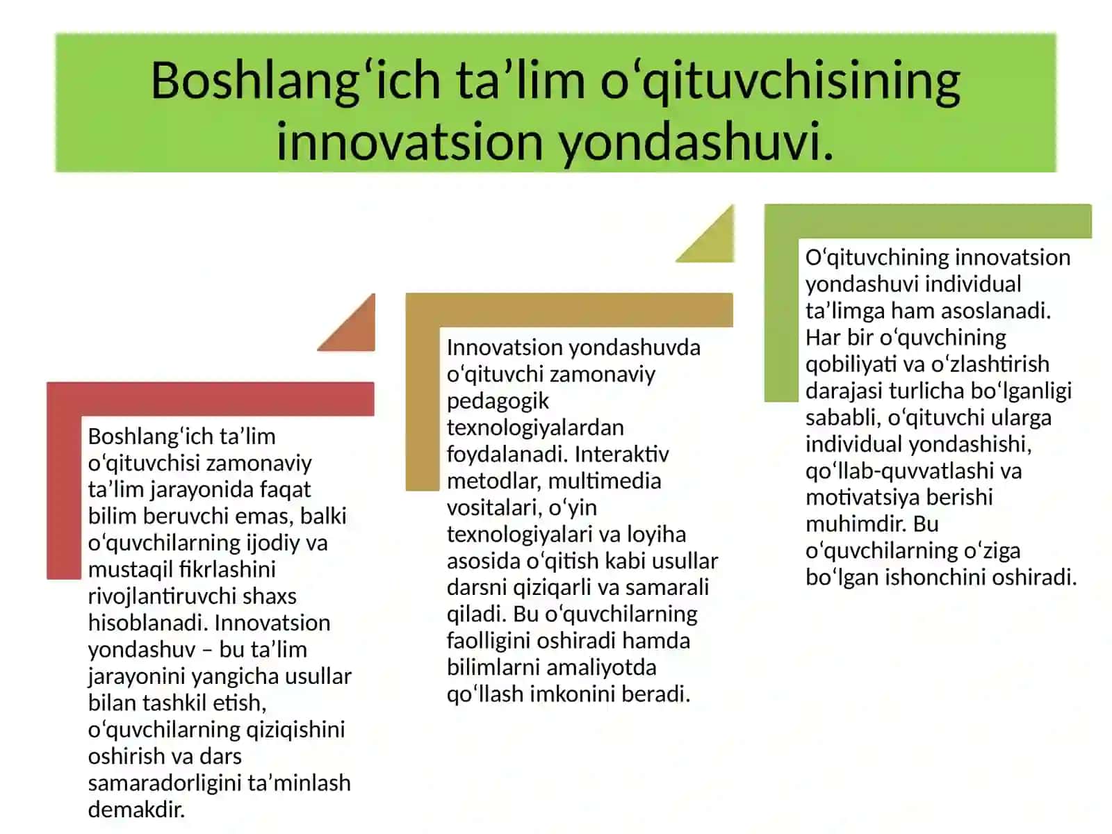 Kreativ ta’limdan boshlang‘ich ta’lim tizimida foydalanish. 3