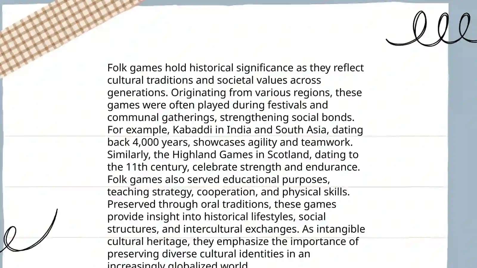 Analysis of folk games 3