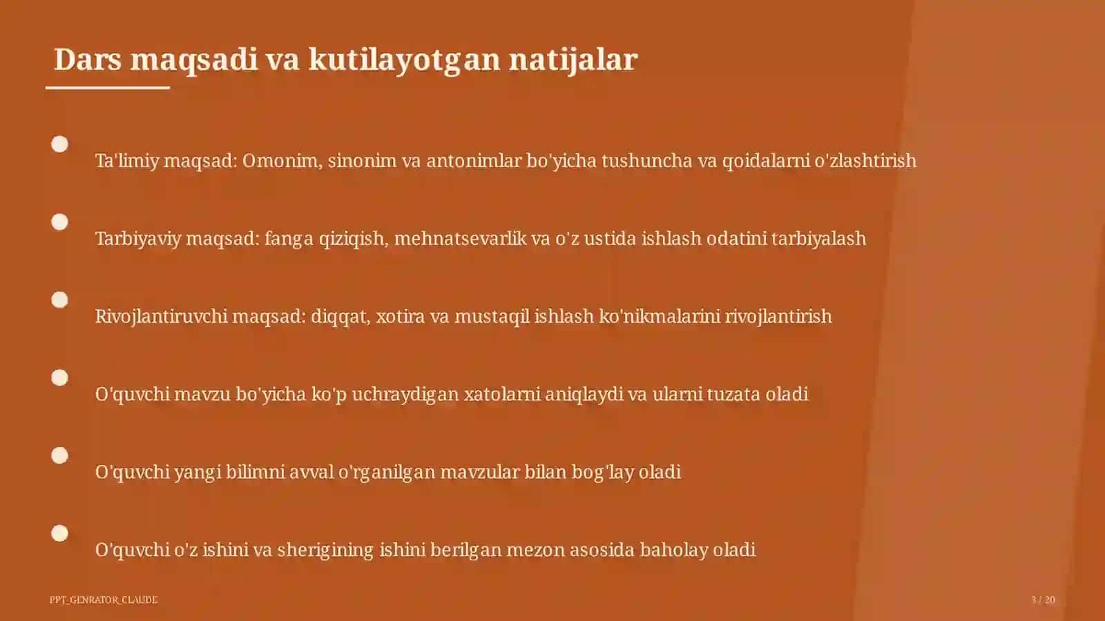Omonim, sinonim va antonimlar (5-sinf) 3