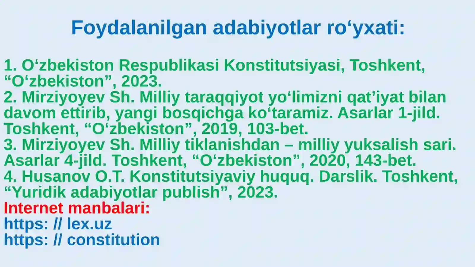 Yangi tahrirdagi  O‘zbekiston Respublikasi Konstitutsiyasida fuqarolarning iqtisodiy, ijtimoiy, madaniy va ekologik huquqlari 3