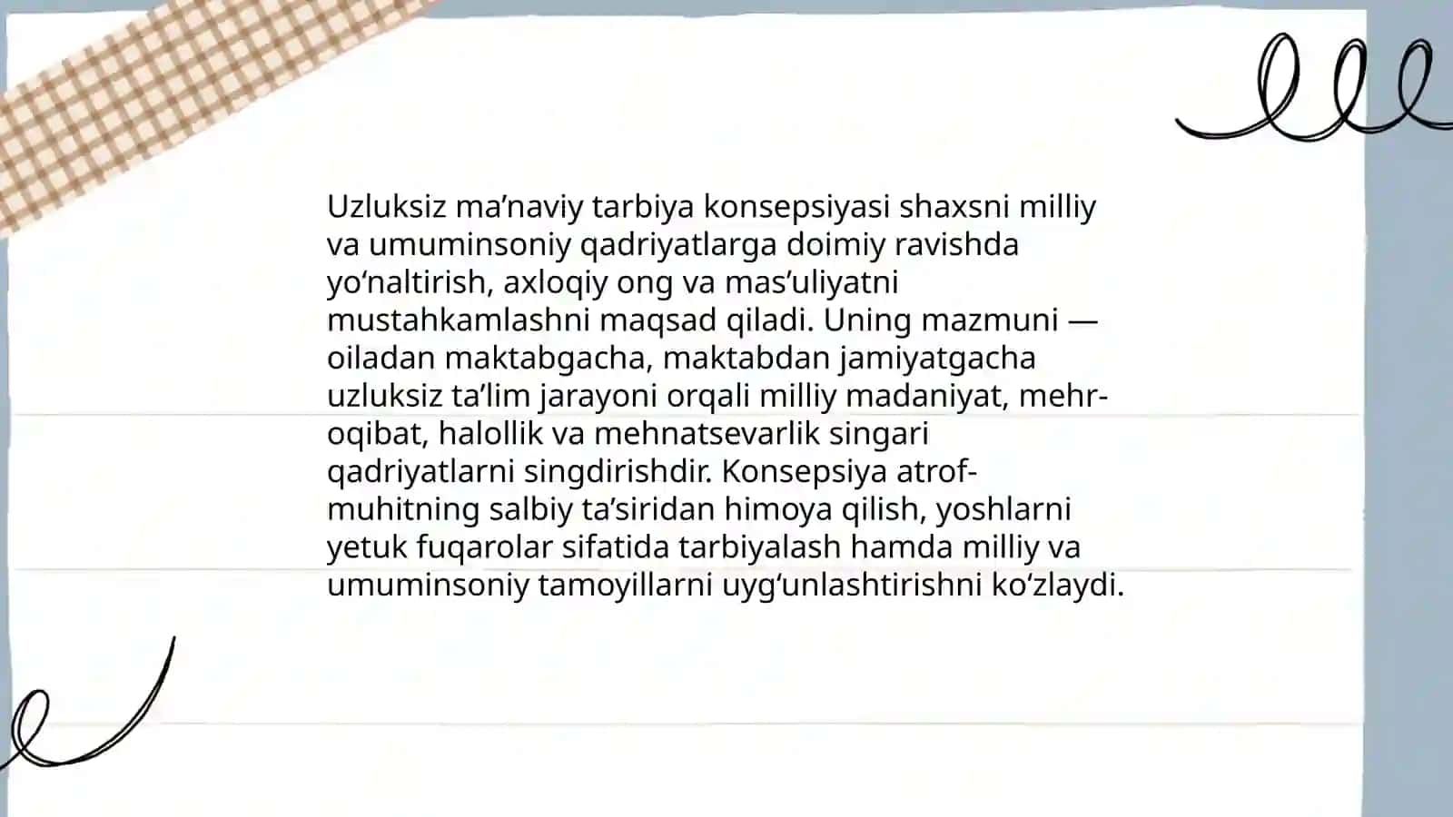 Uzluksiz ma’naviy tarbiya konsepsiya 3