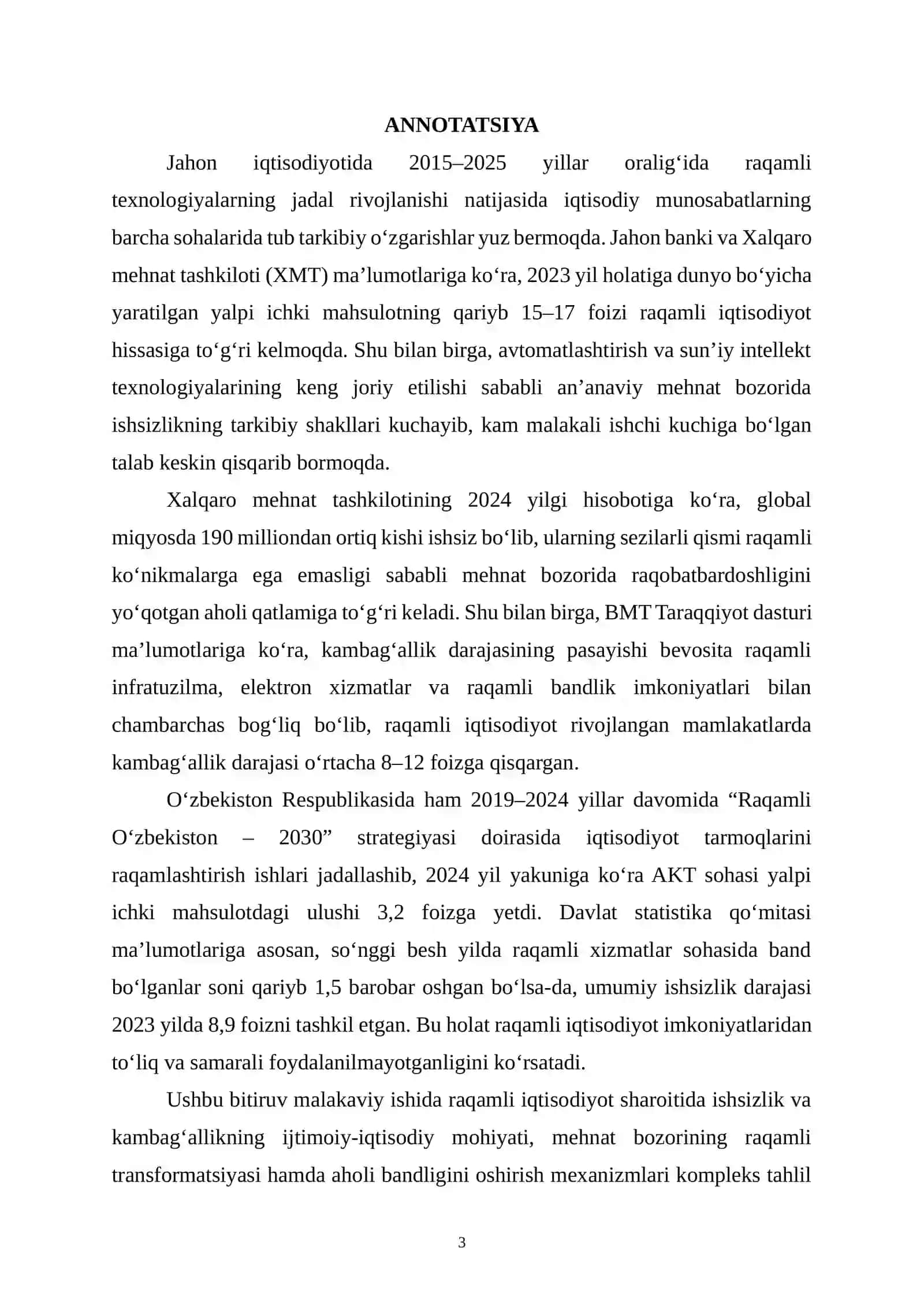 RAQAMLI IQTISODIYOTNI RIVOJLANTIRISH SHAROITIDA ISHSIZLIK VA KAMBAGʻALLIKNI QISQARTIRISH IMKONIYATLARI 3