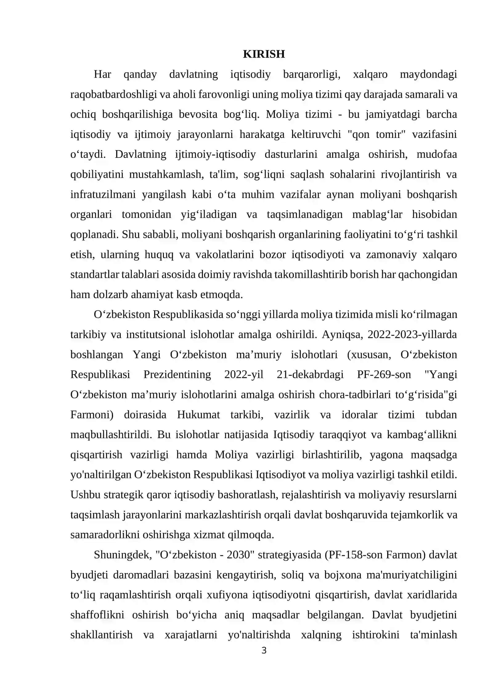 Moliyani boshqarish organlari, ularning asosiy vazifalari, funktsiyalari, huquq va vakolatlari 3