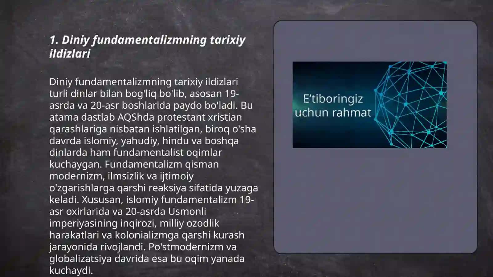 Diniy fundatilizim radikalizim va terrorizm-havfsizlikka taqdid 3