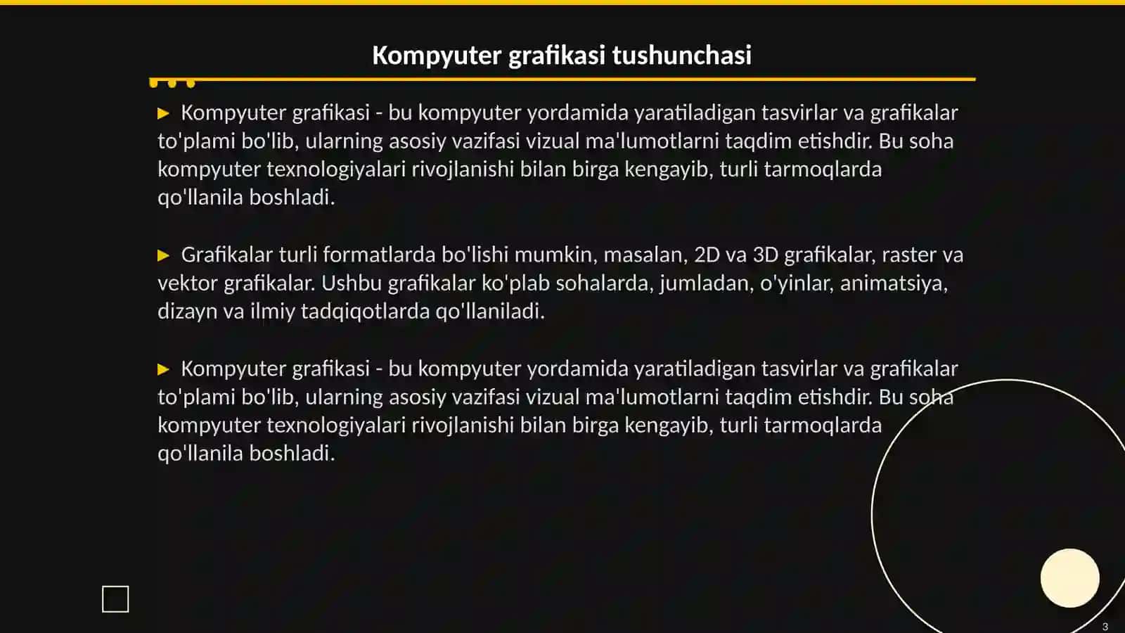Kompyuter grafikasi va uning turlari 3