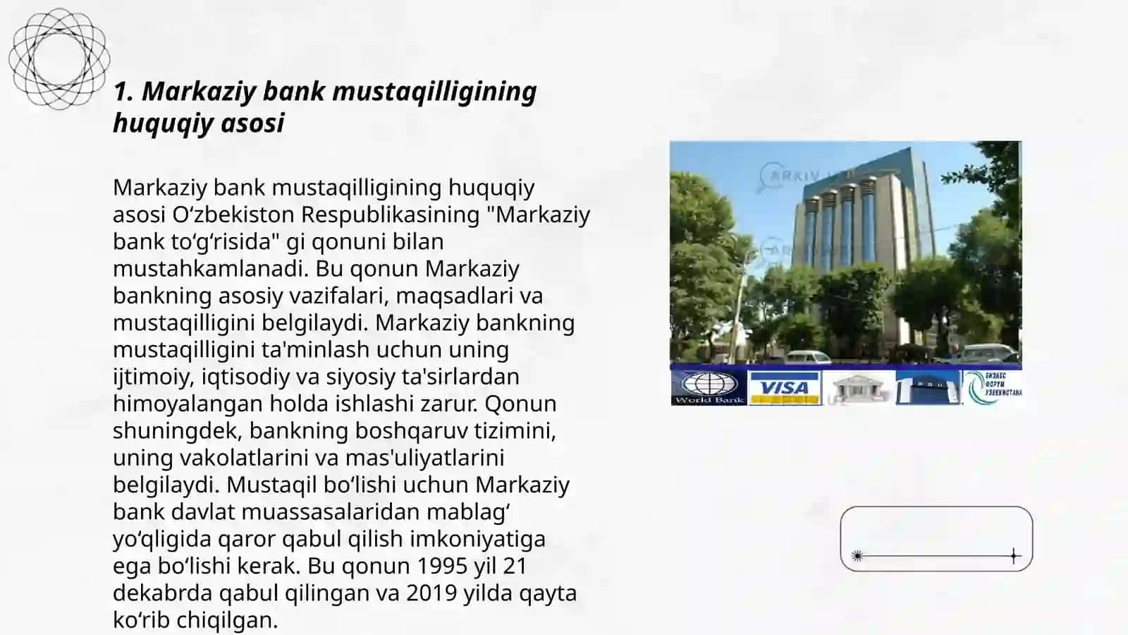 Markaziy bank mustaqilligining huquqiy asosi 3