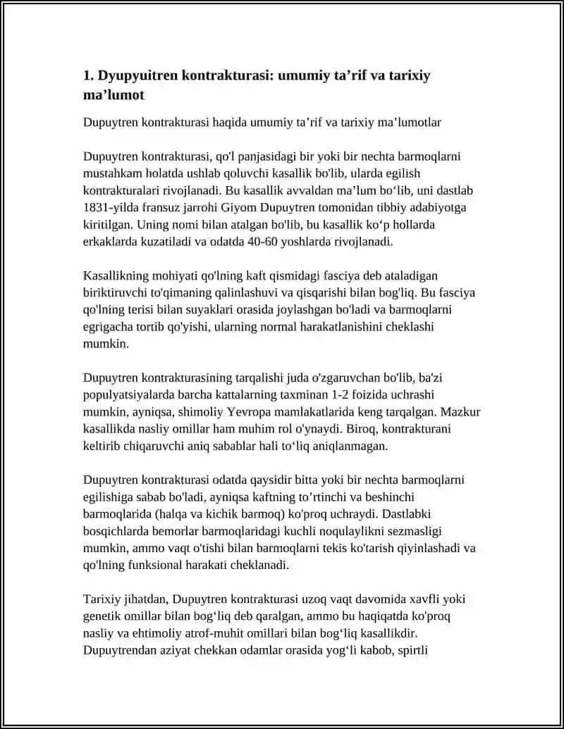REFERAT Mavzu: DYUPYUITREN KONTRAKTURASI 3