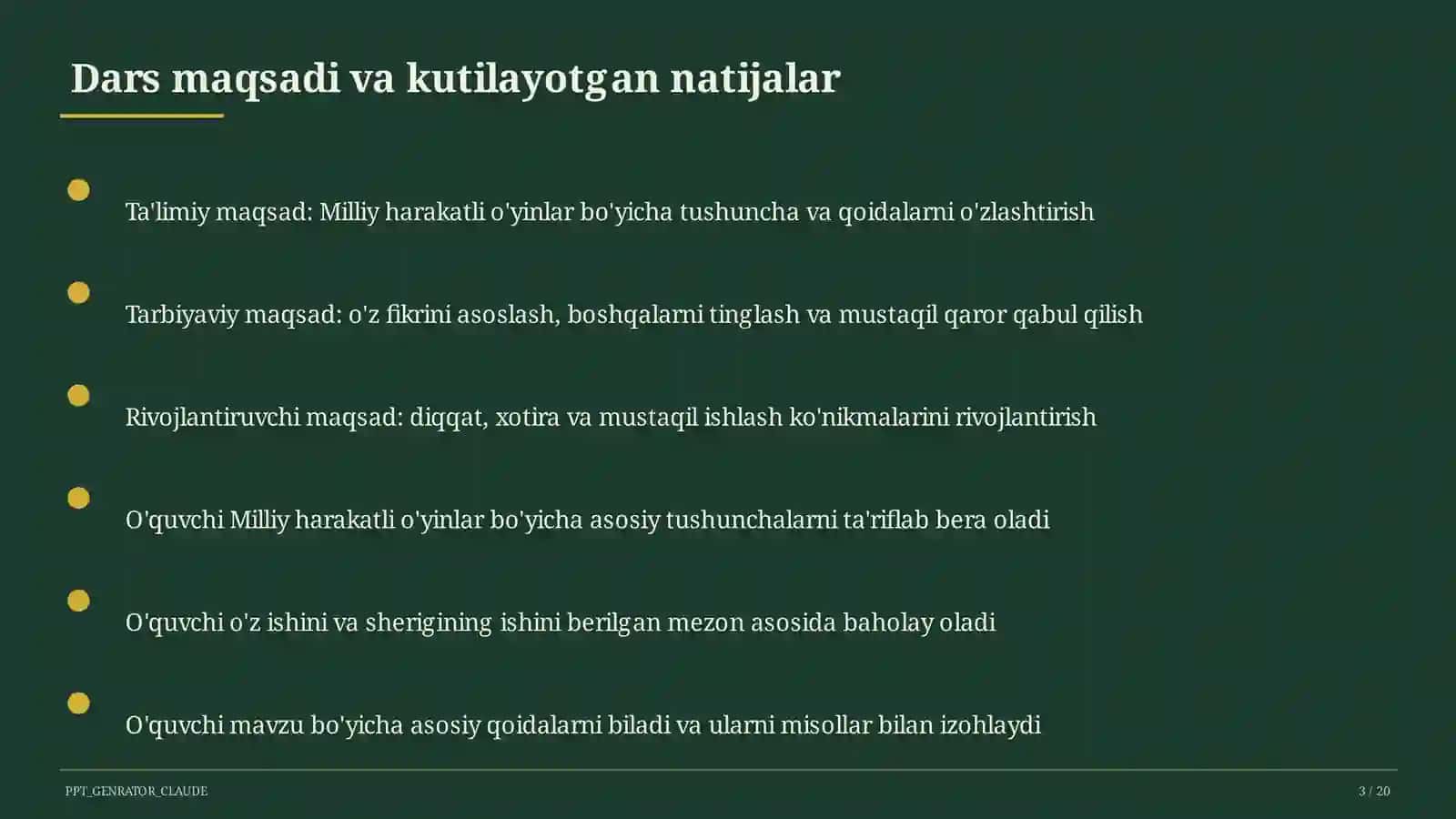 Milliy harakatli o'yinlar (4-sinf) 3