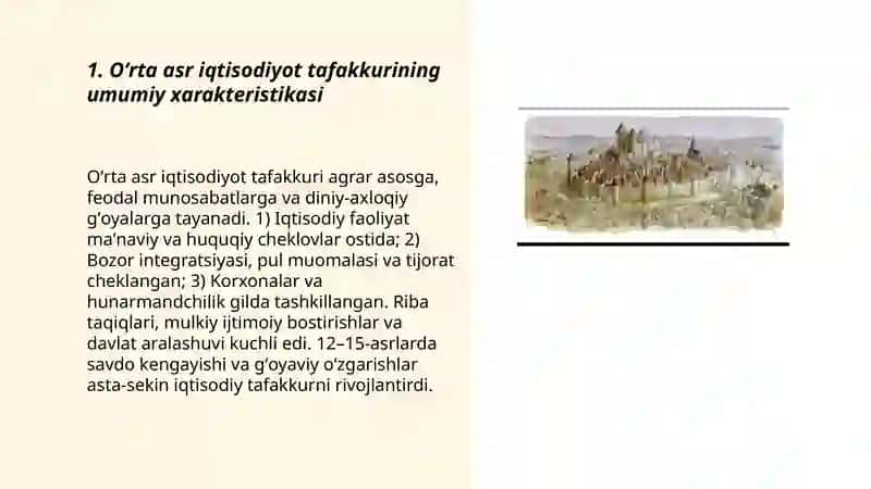 Oʻrta asr iqtisodiyot tafakkuri 3