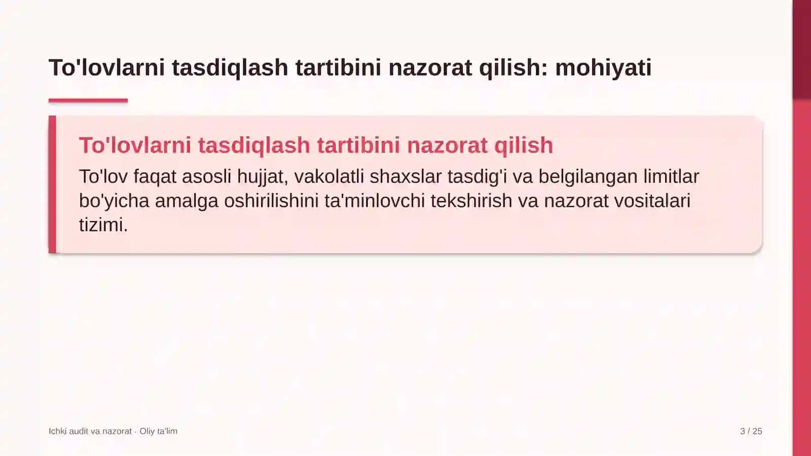 dublyaj studiyalarida to'lovlarni tasdiqlash tartibini nazorat qilish 1053 3