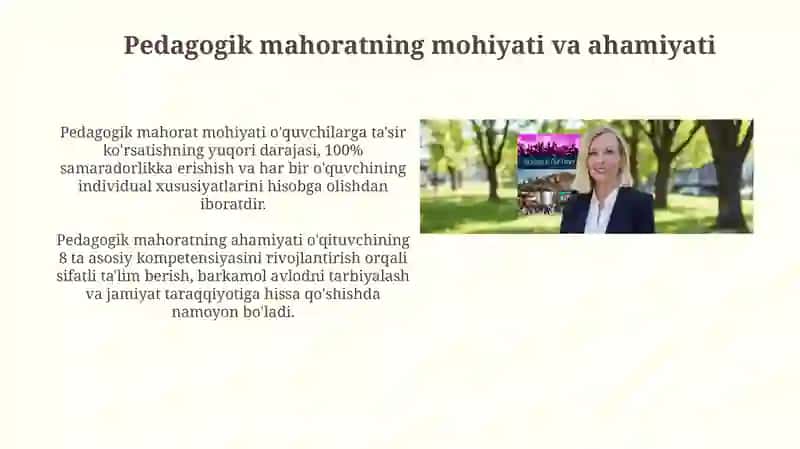 Pedagogik mahorat asoslari va uning tarkibiy qismlari 3
