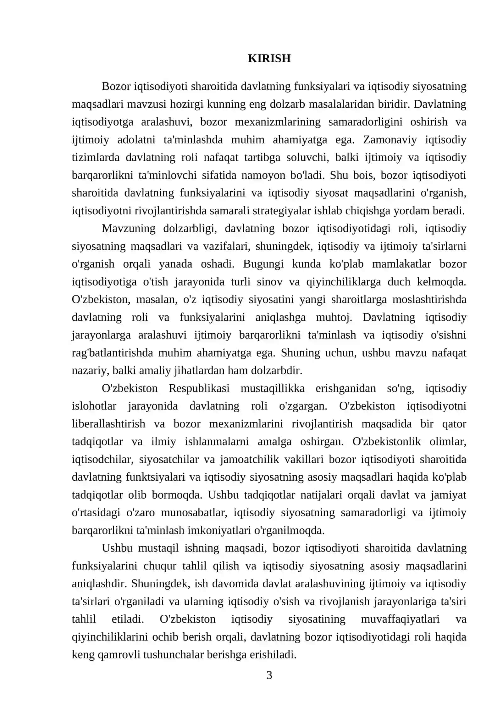 Bozor iqtisodiyoti sharoitida davlatning funksiyalari va iqtisodiy siyosatning maqsadlari 3