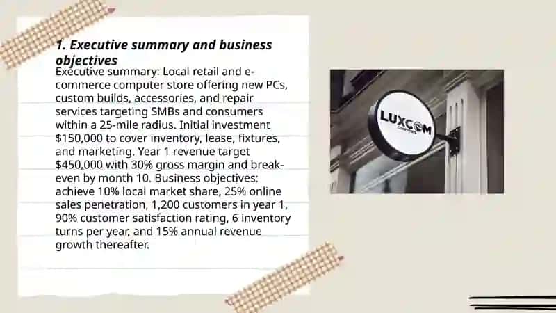 Business plan Computer store 3