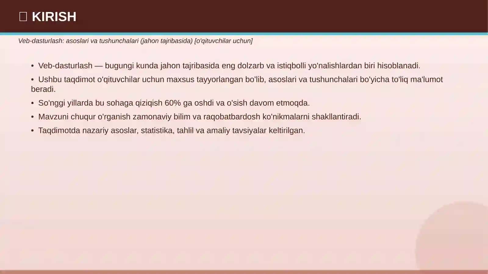 VEB-DASTURLASH Asoslari va tushunchalari 3