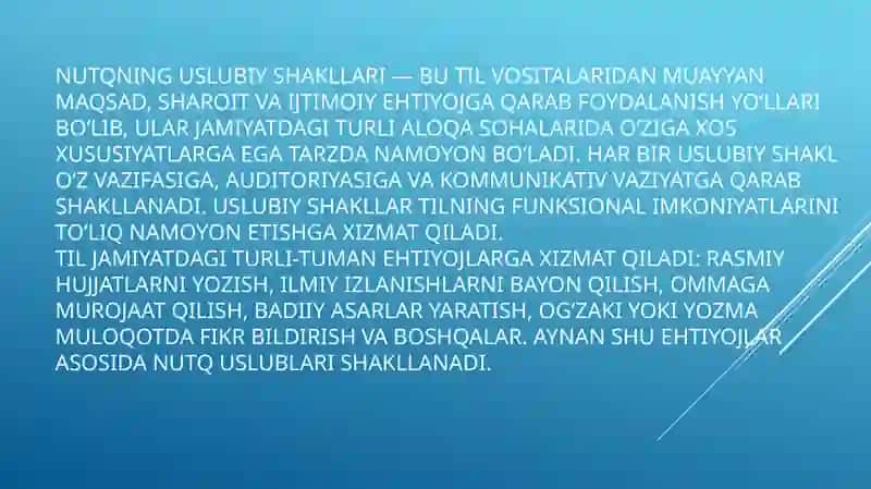 Nutqning uslubi shakllari 3