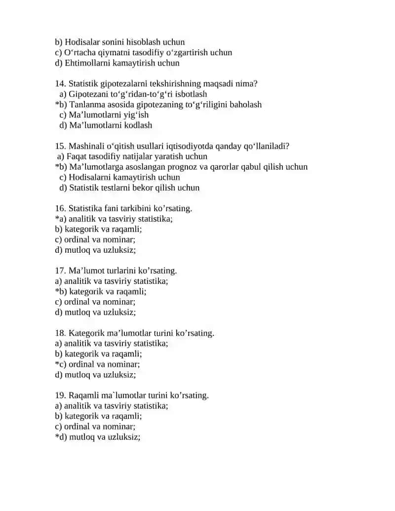 Tanlovlar va ma'lumotlar 3