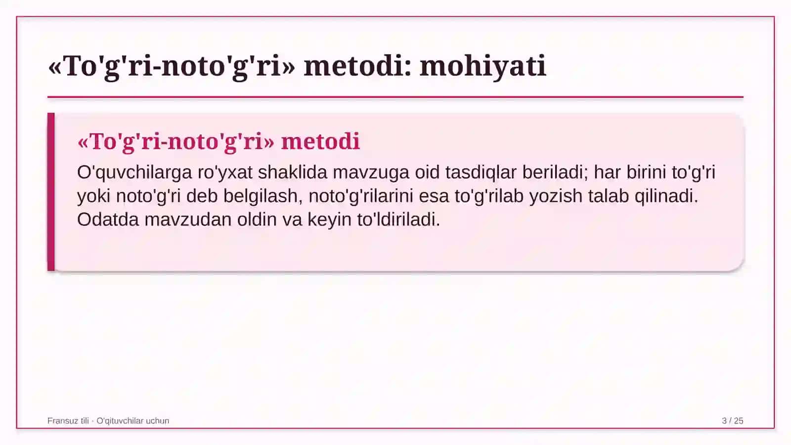 fransuz tili darslarida to'g'ri noto'g'ri metodidan foydalanish 1727 3