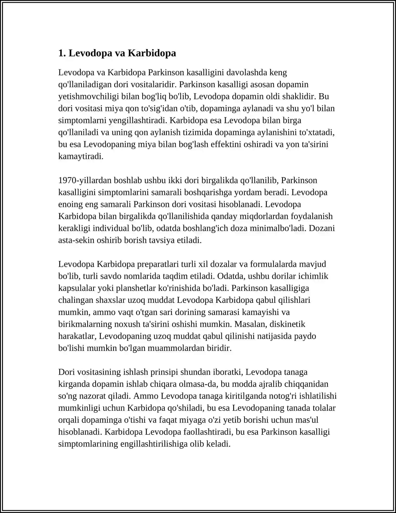 Levodopa va Karbidopa 3