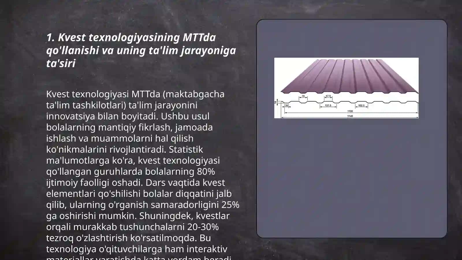 Kvest texnologiyasi, TRIZ, STEAM, art texnologiyalarini MTTda qo’llashning ahamiyati bo’yicha mini tadqiqotlar o’tkazish 3
