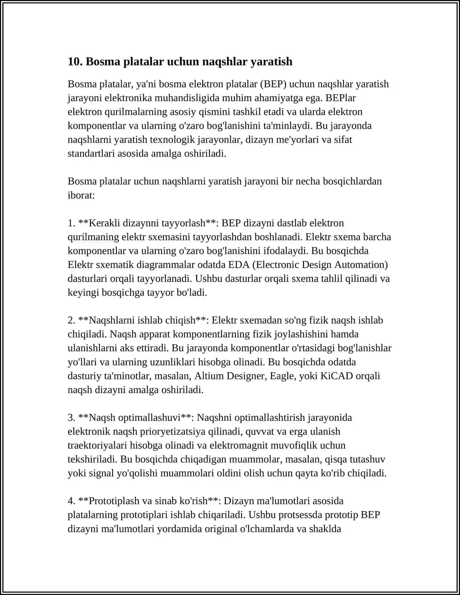 PCAD TIZIMIDA ELEKTRON SEXEMALAR YARATISH 3