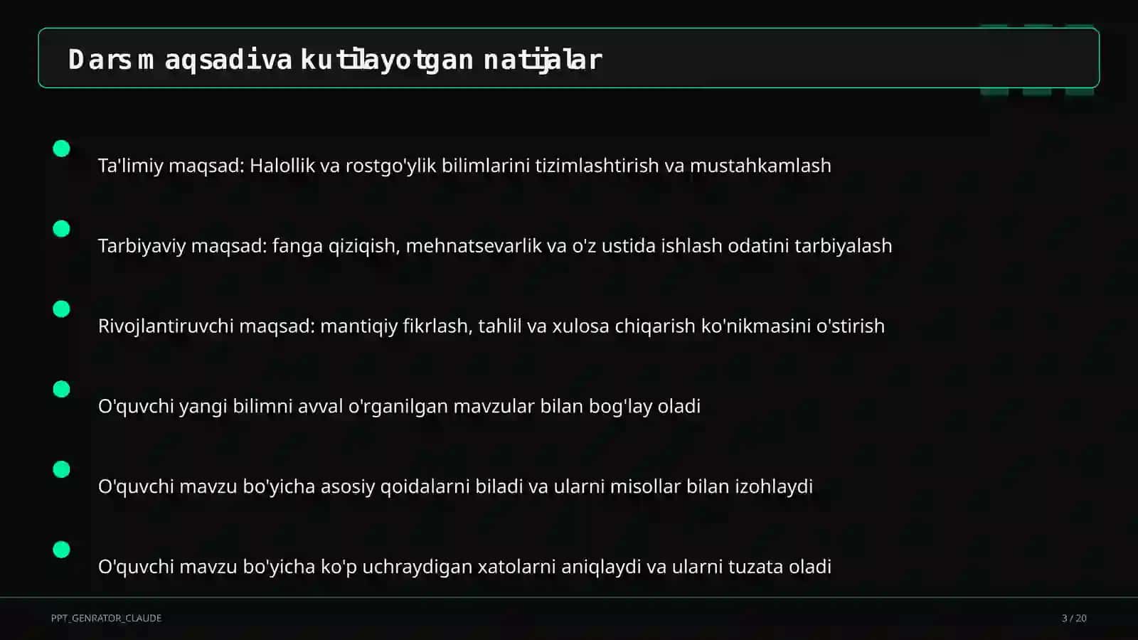 Halollik va rostgo'ylik (2-sinf) 3