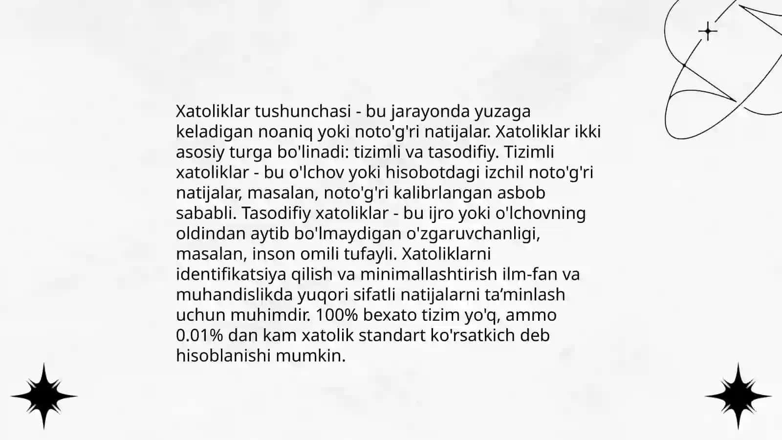 Xatoliklarni boshqarish 3