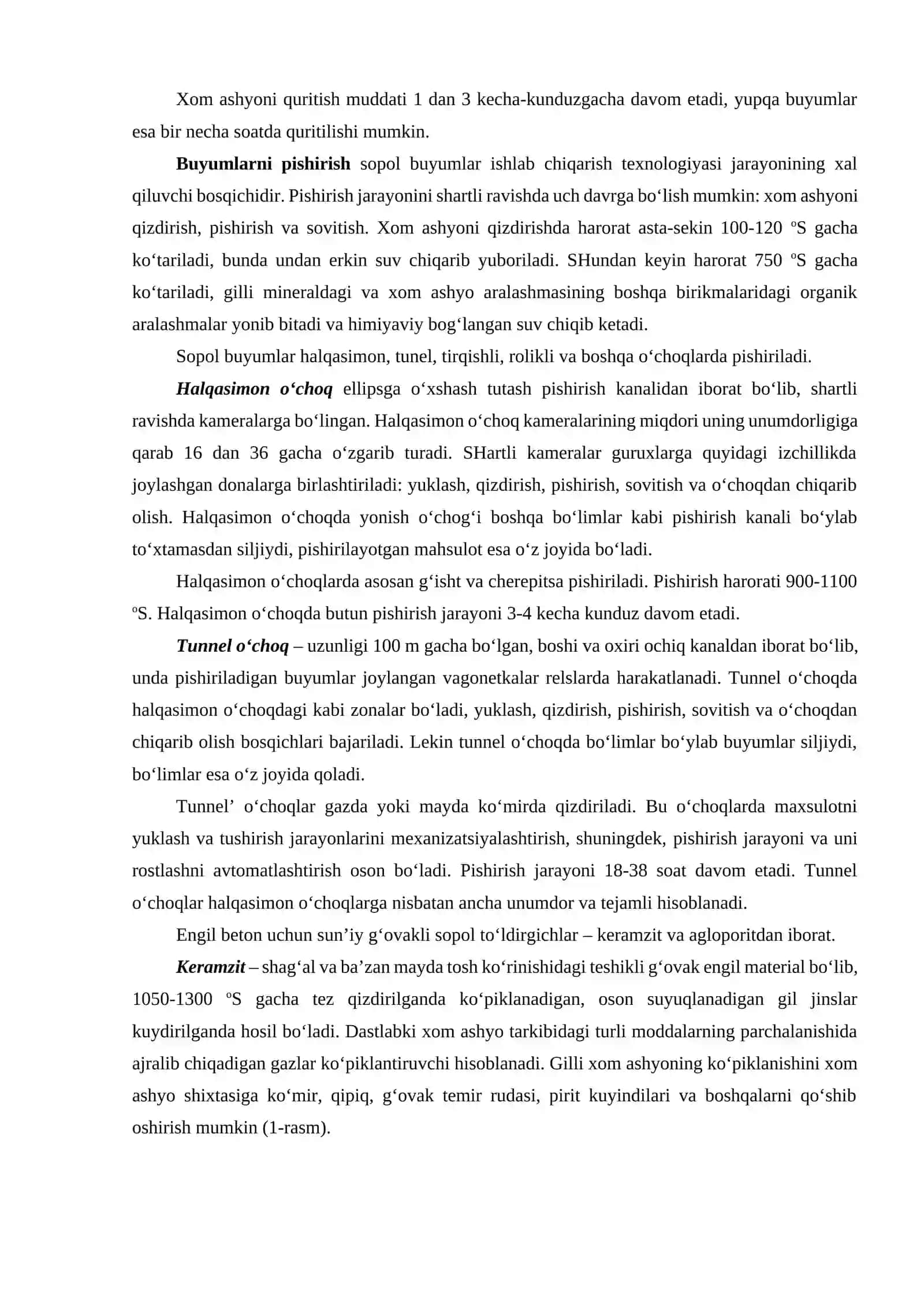 Keramik issiqlik izolyasion mahsulotlarini ishlab chiqarish usullari 3