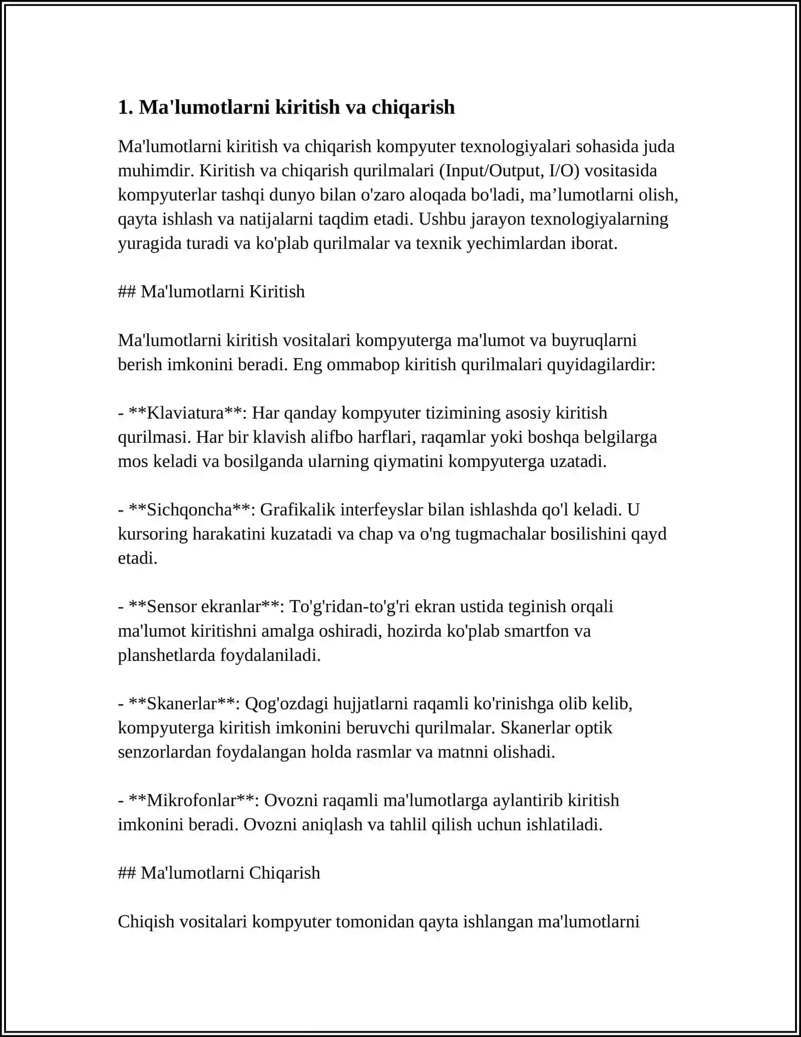 SONNING BARCHA BOLUVCHILARINI KORSATISH DASTURI TUZING C ++ DASTURIDA 3