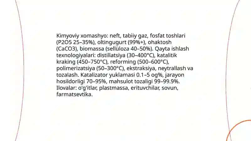 Kimyoviy moddalar va undan xalq xoʻjaligida foydalanish 3