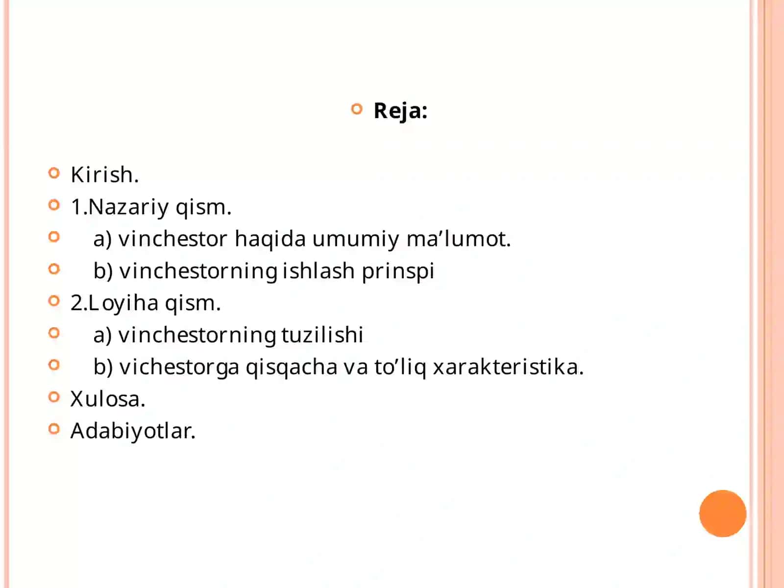 Vinchester ishlash prinsipini o’rganish va taxlil qilish 3