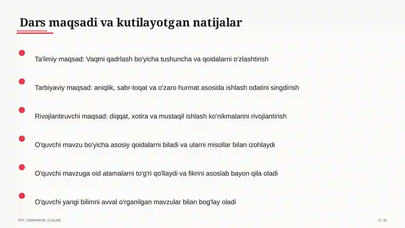Vaqtni qadrlash (4-sinf) 3