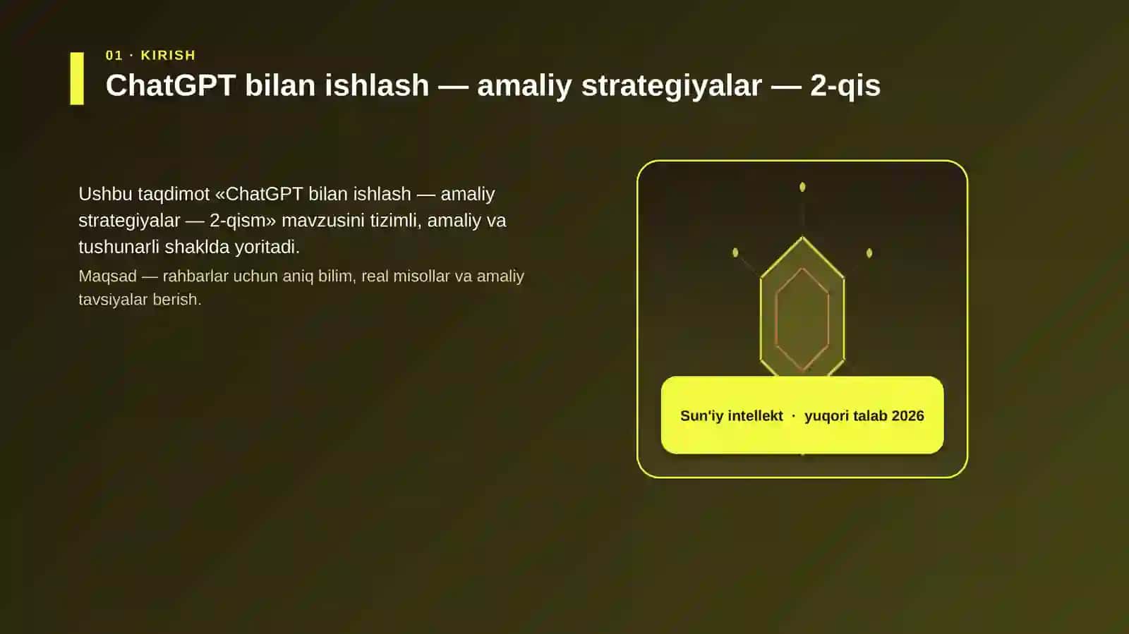 ChatGPT bilan ishlash — amaliy strategiyalar — 2-qism 3