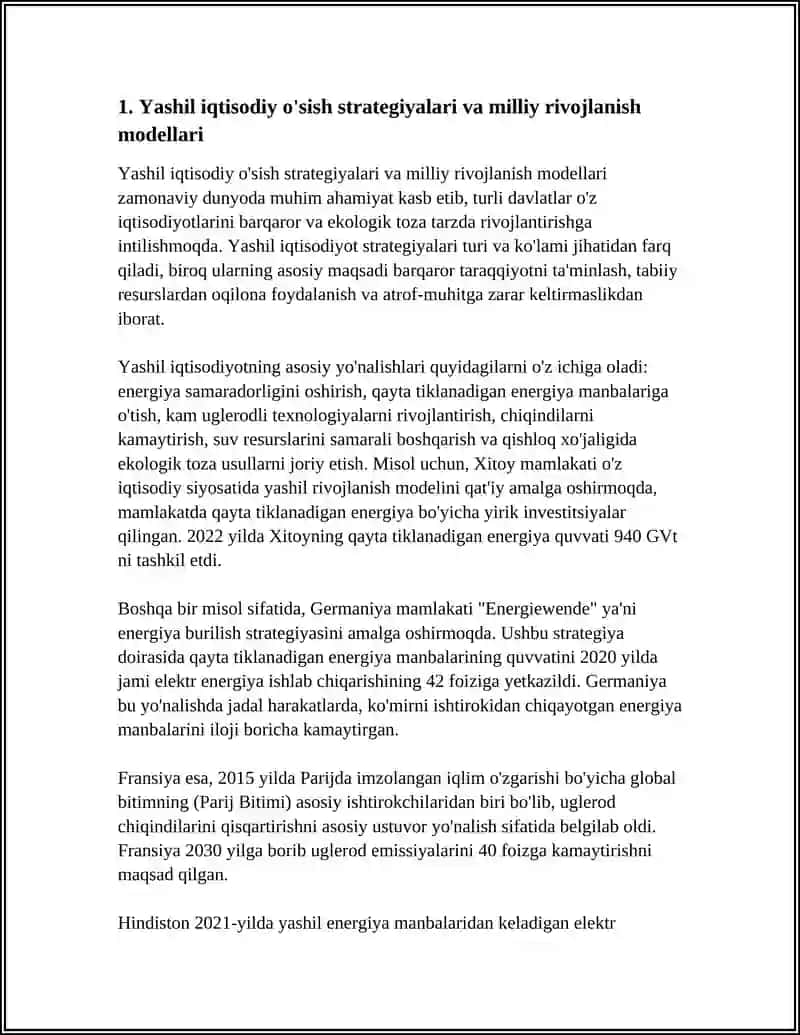 Yashil iqtisodiy o'sish strategiyalari va milliy rivojlanish modellari 3