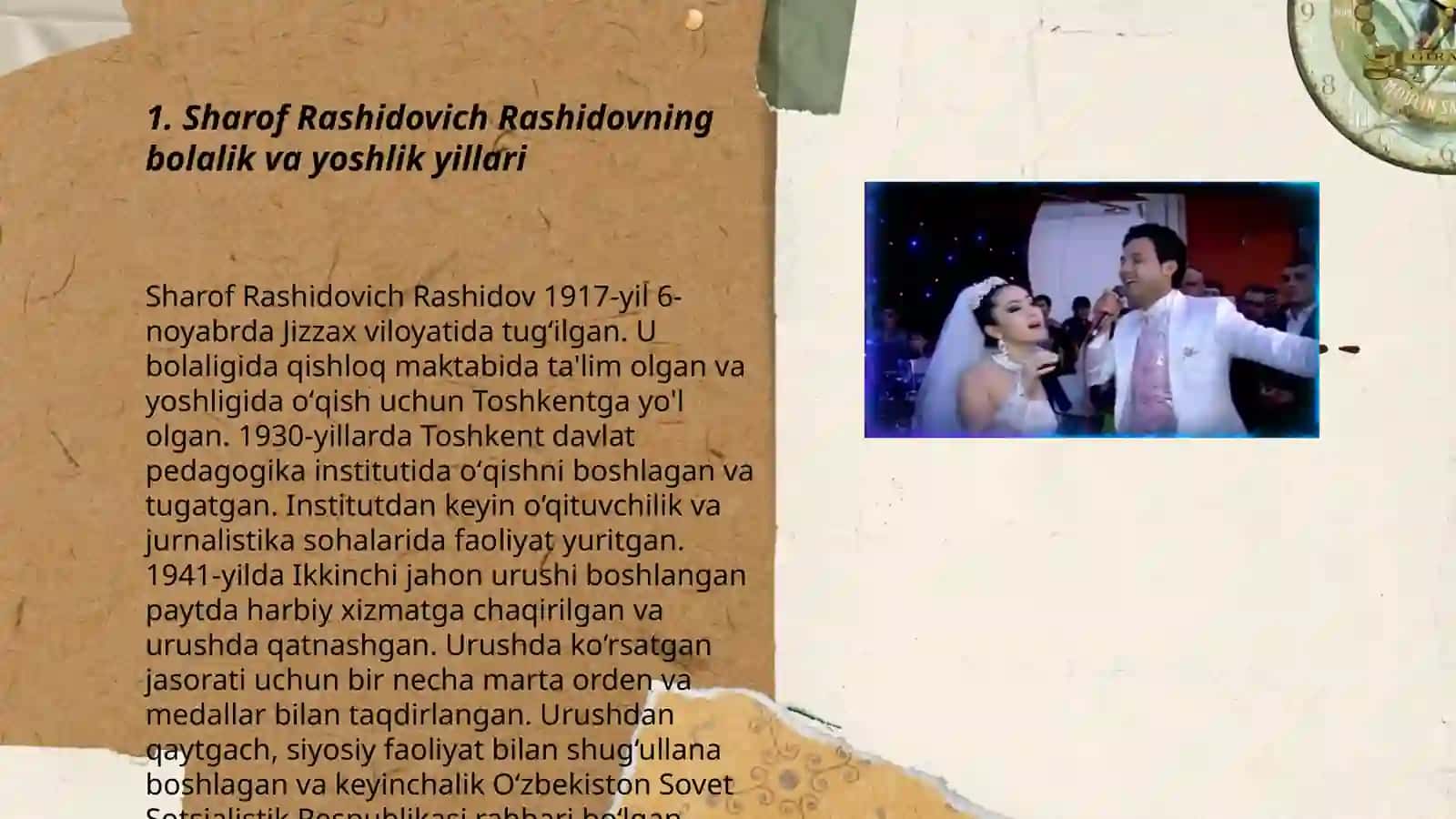 Sharof Rashidovich Rashidov hayoti Dorin Mavzusi 3