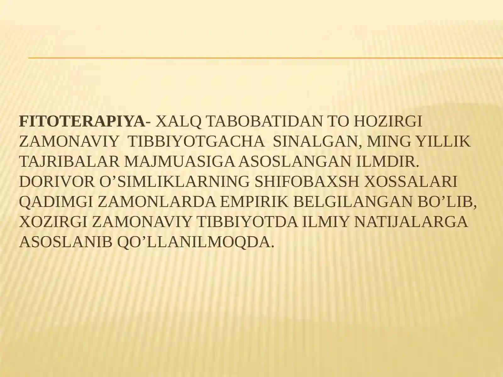 FAN: FARMAKOGNOZIYA: FITO PREPARATLAR TEXNOLOGIYASI FANIGA 3