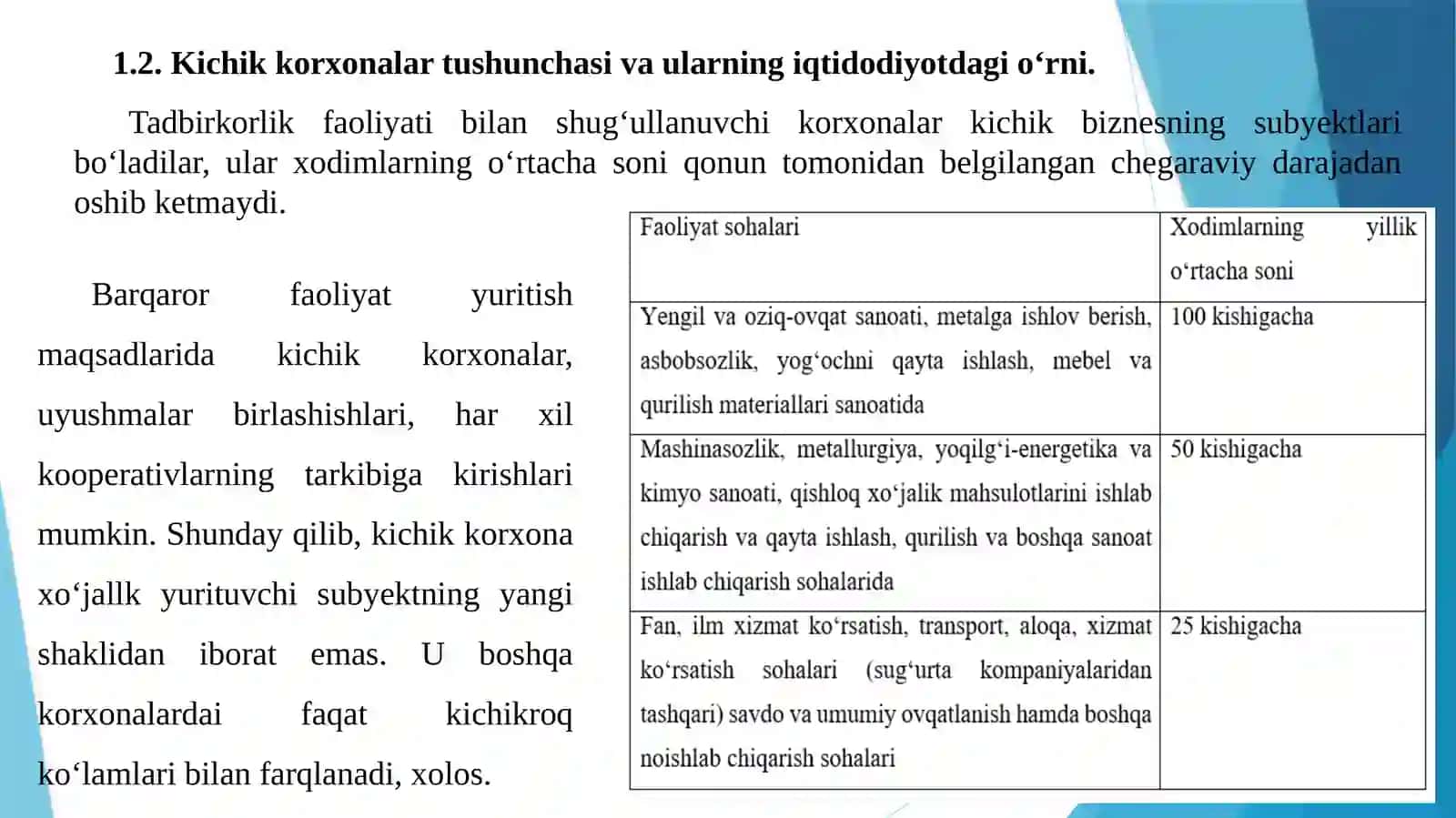 Kichik korxonalar auditing xususiyati 3