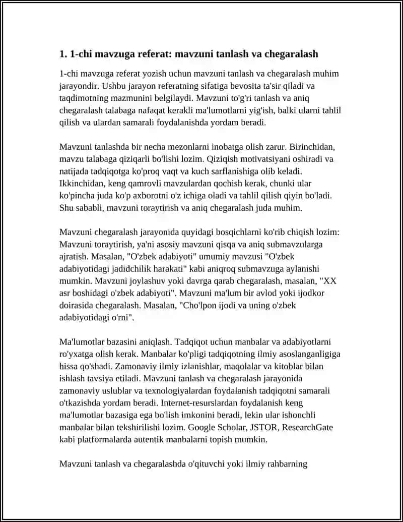 1CHI MAVZUGA REFERAT 3