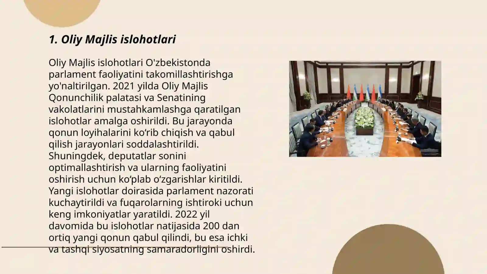 Mustaqillik yillarida davlat bishqaruvi tizimida amalga oshirilgan islohotlar 3