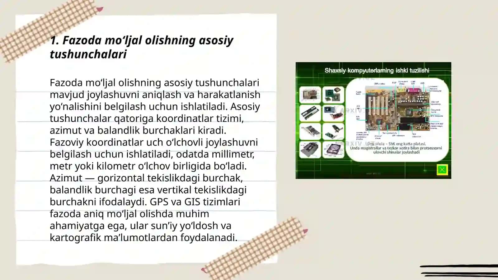 Fazoda moʻljal olish va vaqt haqida tushuncha berish 3