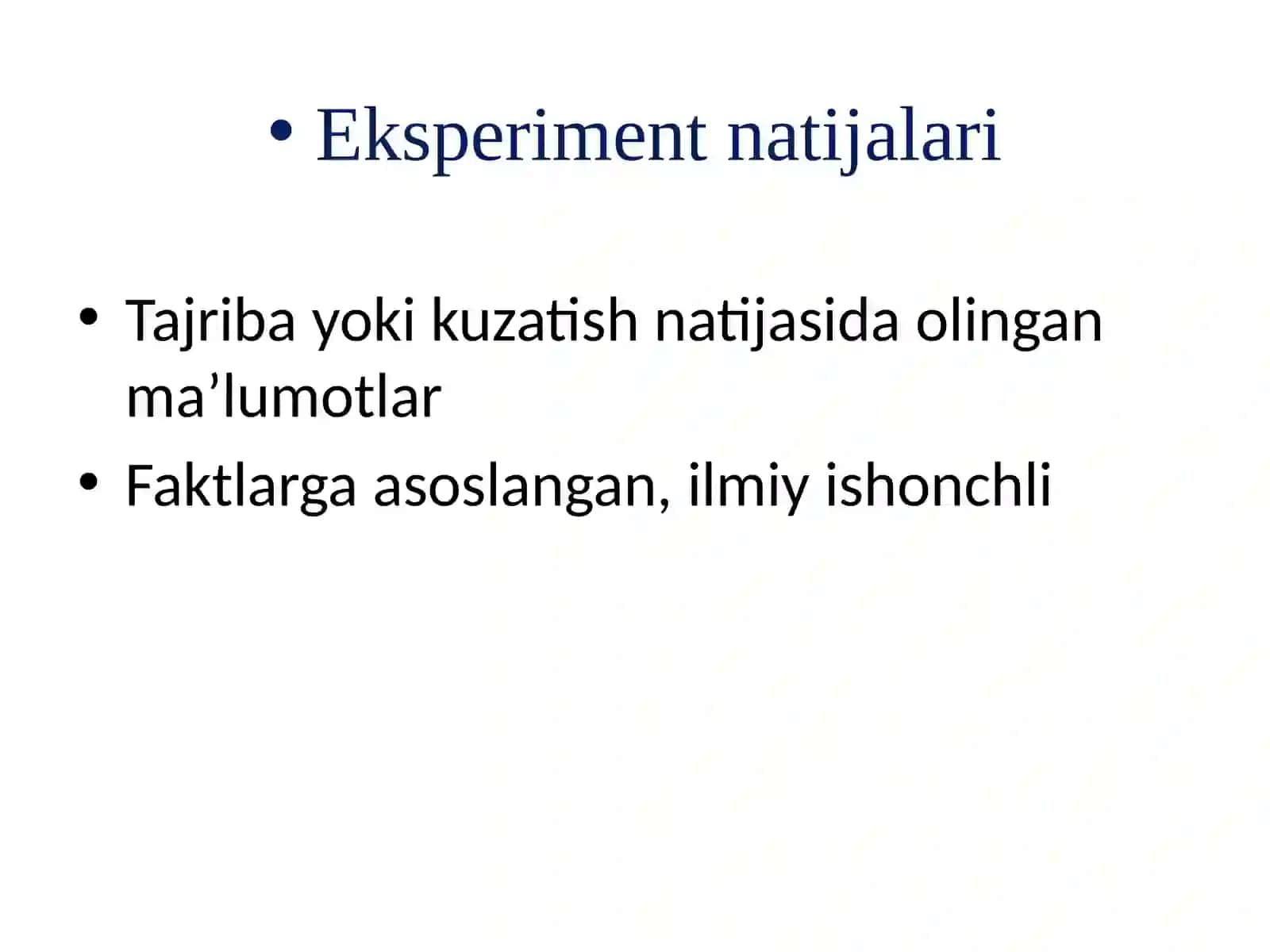 Eksperiment natijalariga statistik ishlov berish 3